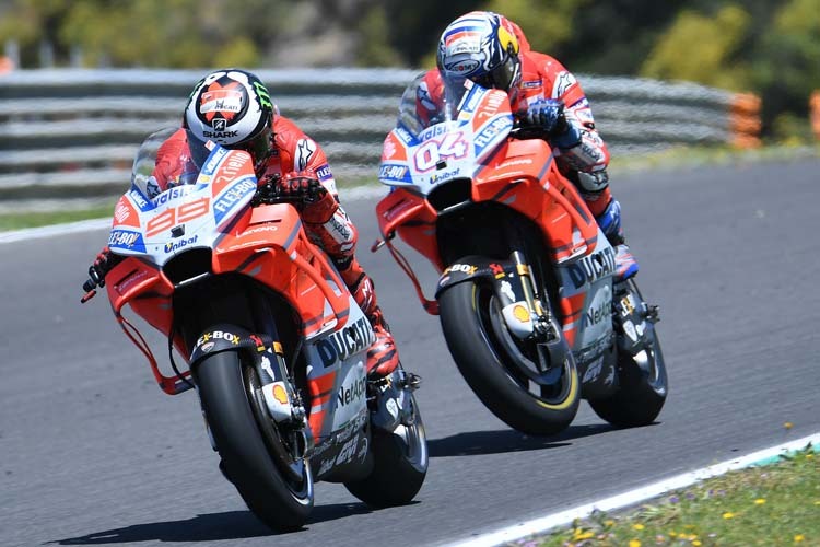 Die Ducati-Piloten Jorge Lorenzo und Andrea Dovizioso