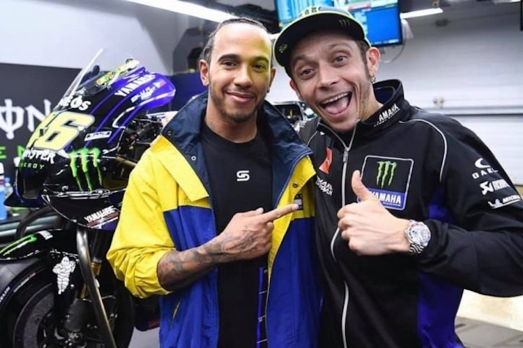 Lewis Hamilton und Valentino Rossi
