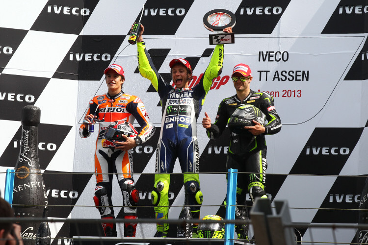 Überglücklich: Valentino Rossi siegte in Assen erstmals seit 2010