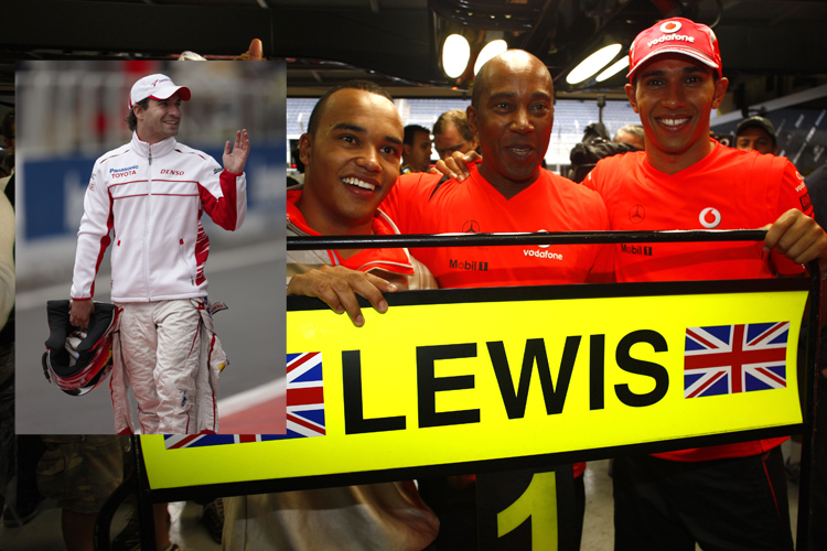 Jubel bei Lewis Hamilton, Timo Glock hatte nach dem GP weniger zu lachen
