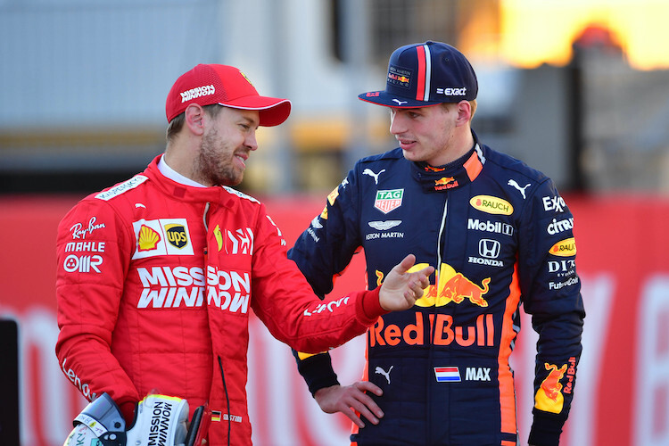 Sebastian Vettel und Max Verstappen