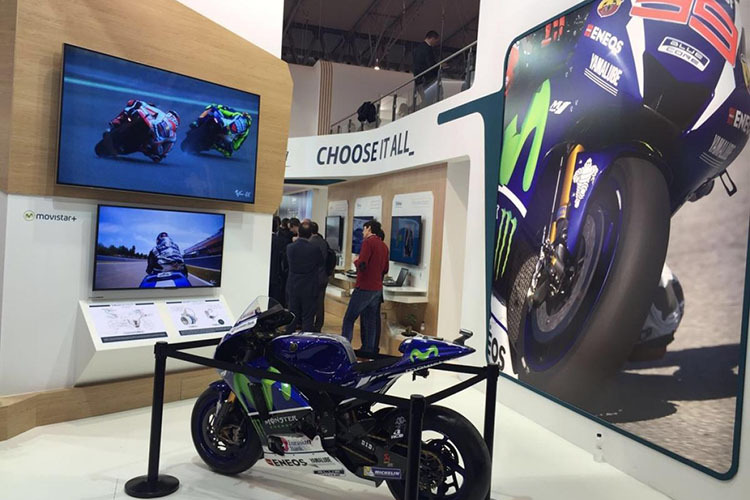 Jorge Lorenzos Movistar-Yamaha beim «Mobile World Congress» in Barcelona 