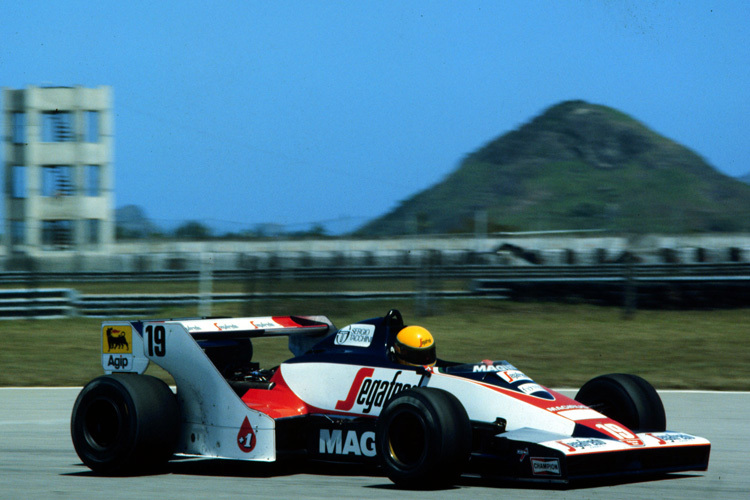 Ayrton Senna bei seinem Formel-1-Debüt 1984 mit Toleman in Rio