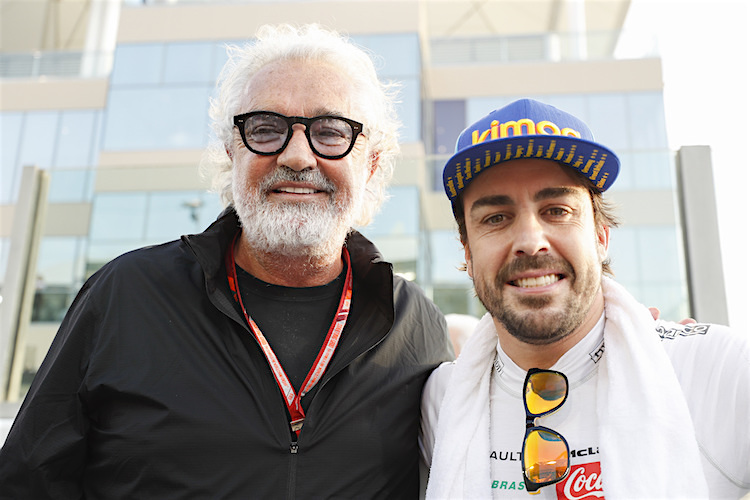 Flavio Briatore und Fernando Alonso in Abu Dhabi 2018