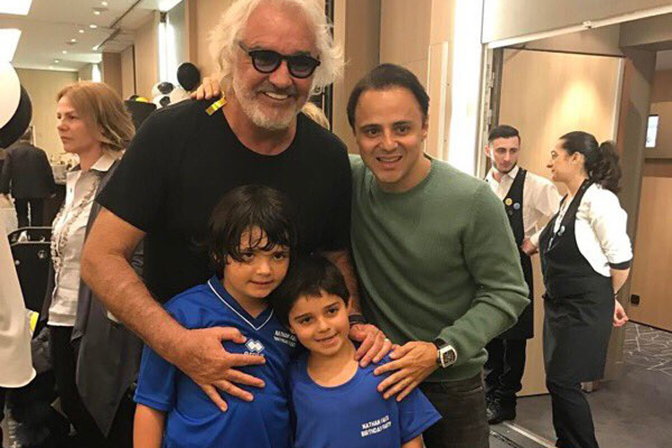 Flavio Briatore und Felipe Massa mit ihren Söhnen