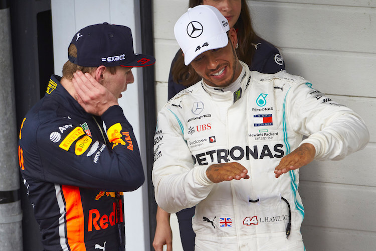 Max Verstappen und Lewis Hamilton