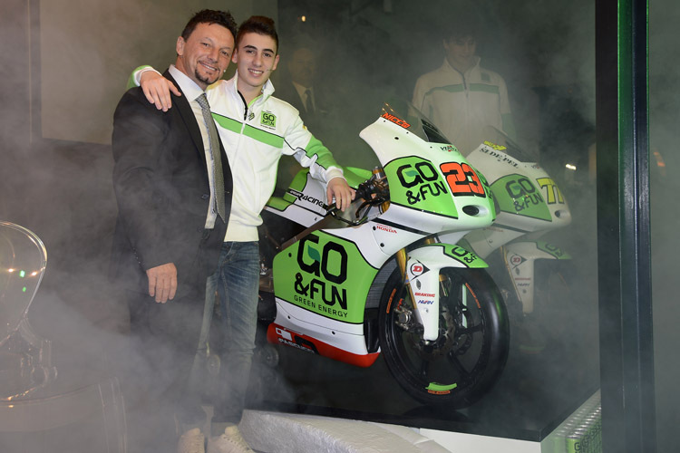 Teamchef Fausto Gresini mit Moto3-Pilot Niccolò Antonelli