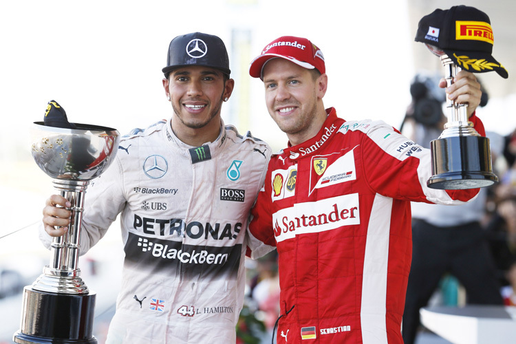 Lewis Hamilton und Sebastian Vettel in Suzuka