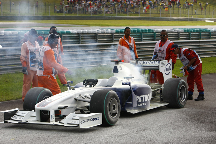 Kubica parkte seinen BMW Sauber bereits in Runde 1