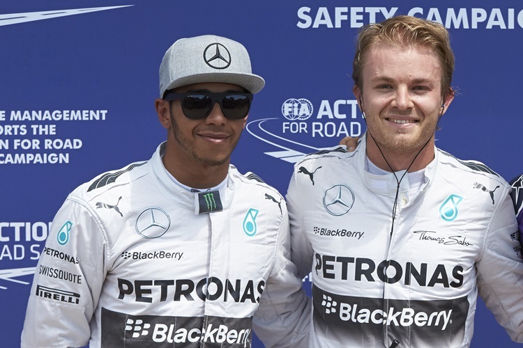 Startreihe 1 für Mercedes - Nico Rosberg startet vor Lewis Hamilton