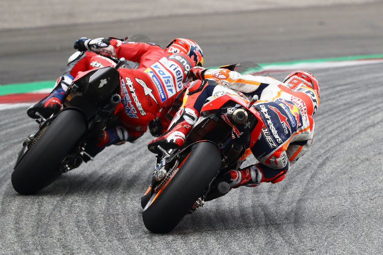 Zuletzt besiegten Andrea Dovizioso und Ducati Marc Márquez und Honda in Spielberg