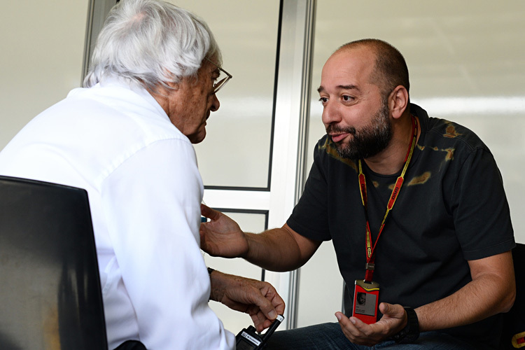 Formel-1-Promoter Bernie Ecclestone mit Lotus-Mitbesitzer Gérard Lopez