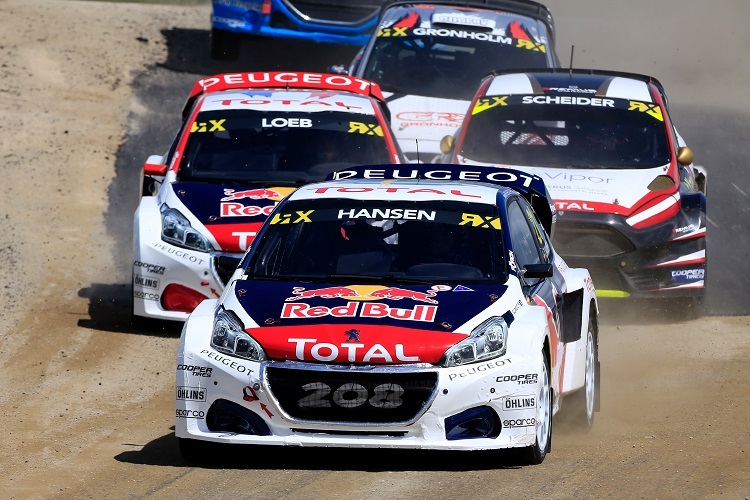 Timmy Hansen und Sébastien Loeb im Peugeot 208 WRX