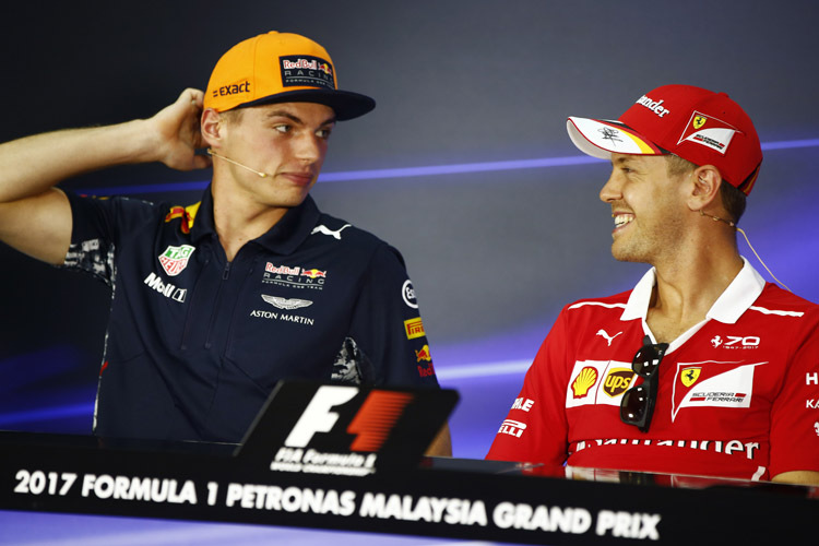 Max Verstappen und Sebastian Vettel 
