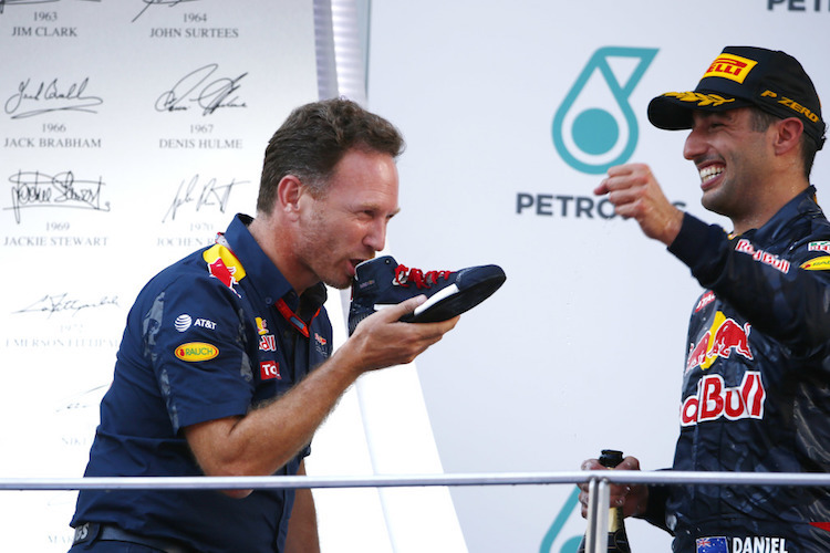 Christian Horner mit Daniel Ricciardo
