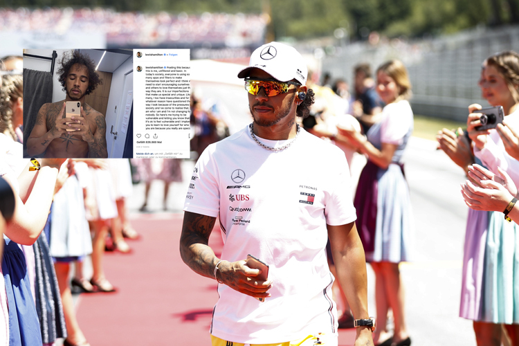 Lewis Hamilton in Spielberg und auf Instagram