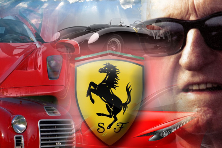 Der grosse Enzo Ferrari und die berühmte Marke mit dem Pferd