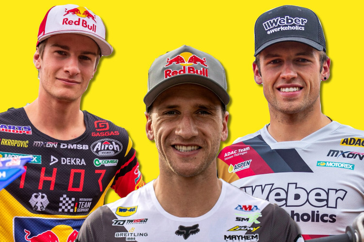 Simon Längenfelder, Ken Roczen und Tom Koch bilden 2023 das deutsche Team