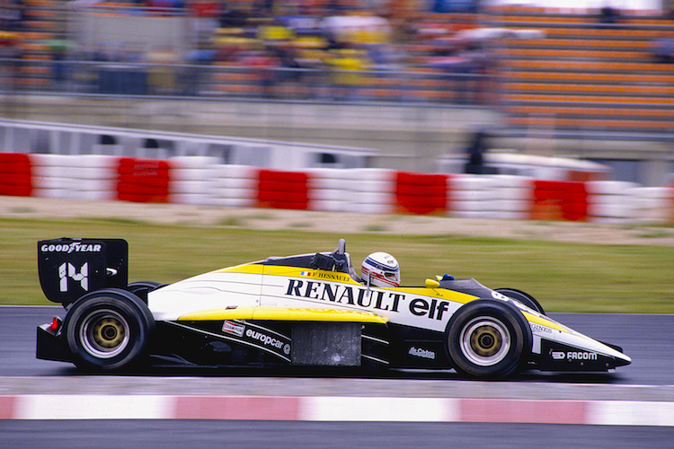 François Hesnault 1985 im dritten Renault und mit Bordkamera