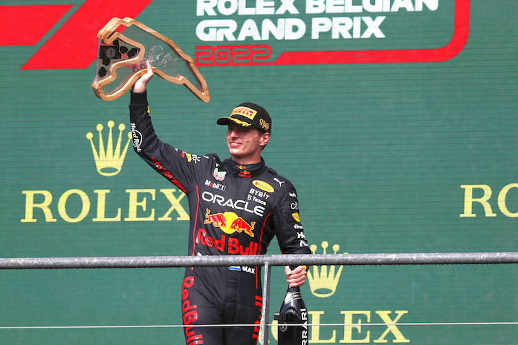 Max Verstappen nach seinem Sieg beim Grossen Preis von Belgien 2022