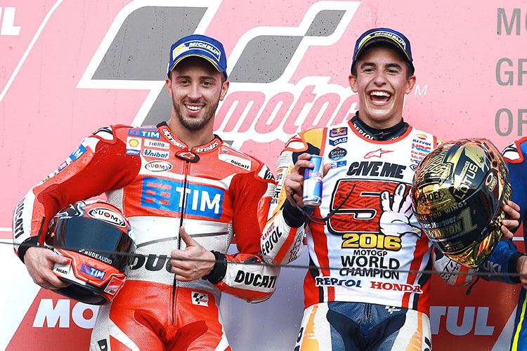 Andrea Dovizioso und Weltmeister Marc Márquez