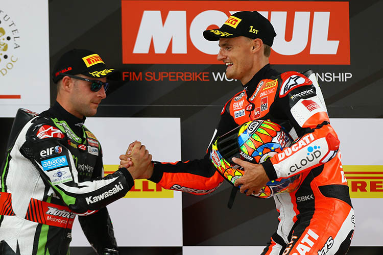 Jonathan Rea musste sich Chaz Davies erneut geschlagen geben