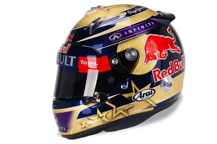 Der neue Goldhelm von Sebastian Vettel zum vierten WM-Titel