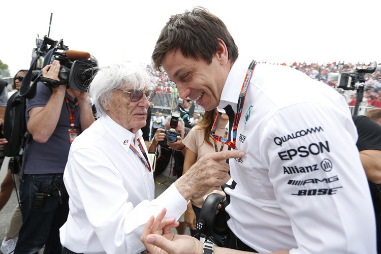 Bernie Ecclestone und Toto Wolff beim Kanada-GP