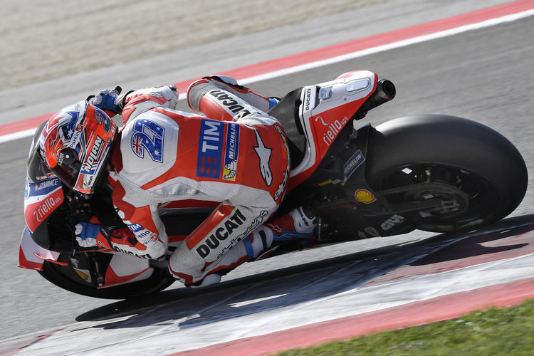 Casey Stoner auf der Werks-Ducati heute in Misano