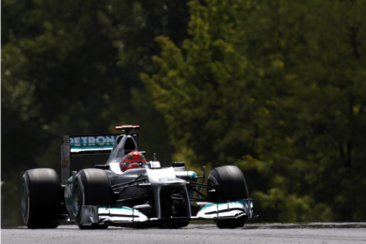 Schumi in Budapest, bevor der Regen kam