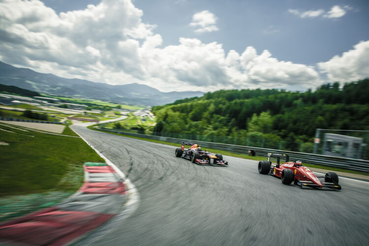 Gerhard Berger und Sebastian Vettel auf dem Red Bull Ring