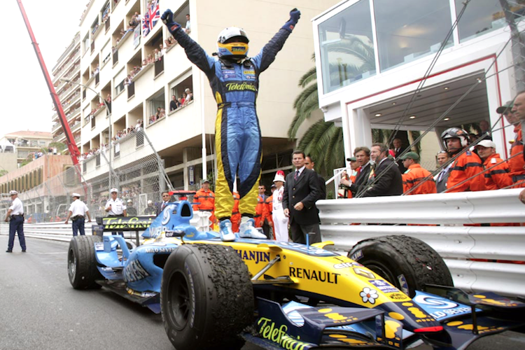 Fernando Alonso nach seinem Sieg in Monaco 2006