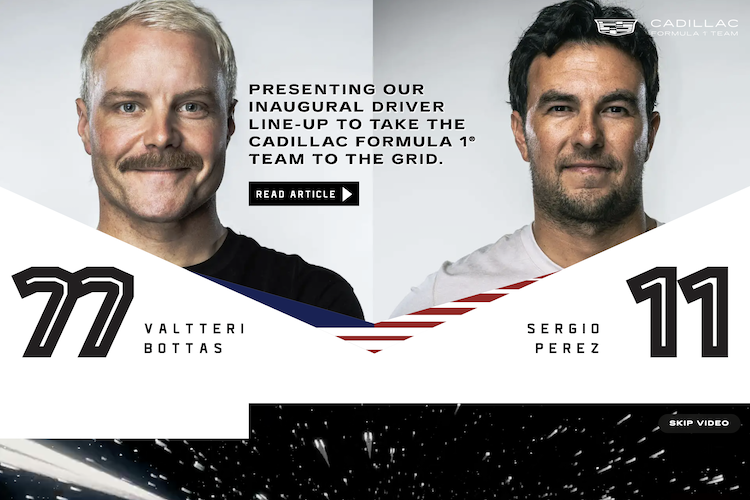 Cadillac hat für 2026 Bottas und Pérez bestätigt