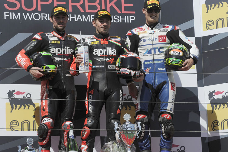 Laverty, Biaggi und Davies - die drei schriben 2012 auf dem Nürburgring Geschichte