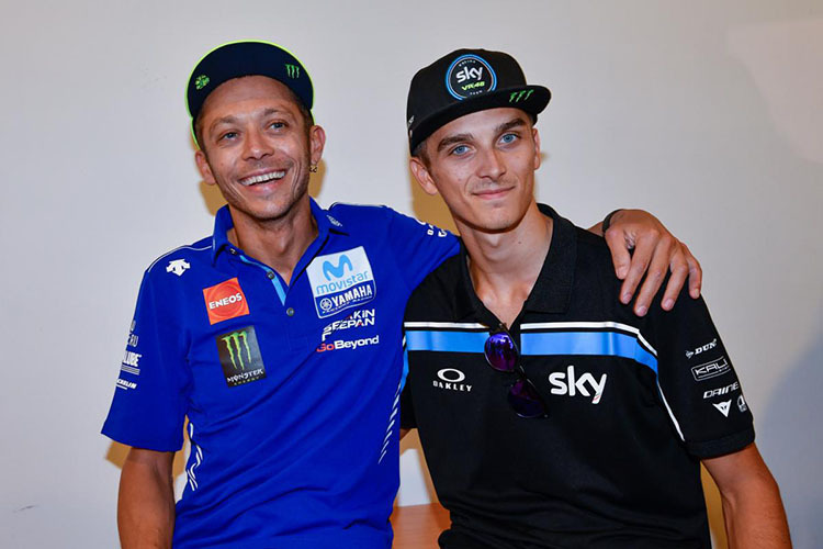 Valentino Rossi und sein Halbbruder Luca Marini