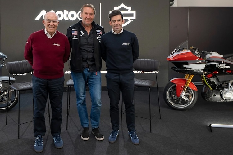 Harley-Davidson-CEO Jochen Zeitz im Le Mans mit Carmelo und Carlos Ezpeleta