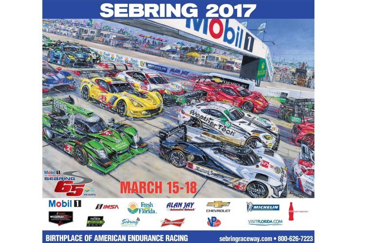 Ebenfalls zur Legende geworden: Das jährliche Poster der 12h von Sebring