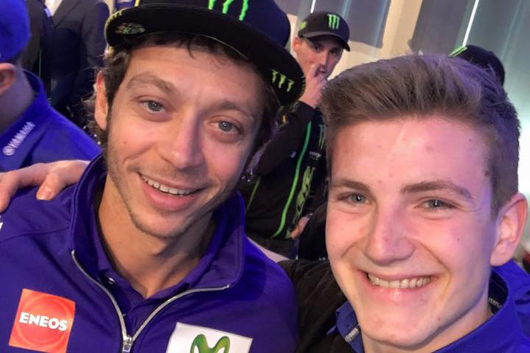 Lukas Trautmann (re.) mit Idol Valentino Rossi