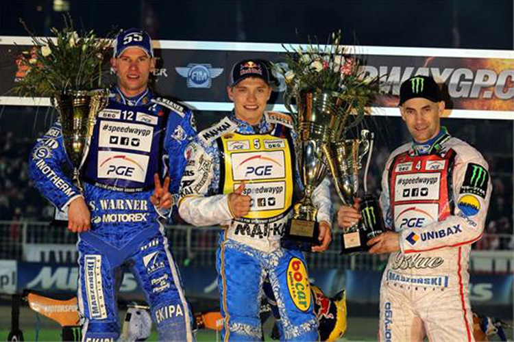 Die Top-3 Zagar, Sayfutdinov und Gollob (v.l.)