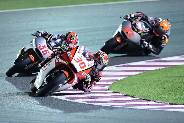 Takaaki Nakagami kämpfte in Katar mit Tito Rabat und Mika Kallio um den Sieg: Aber nach der technischen Kontrolle war Platz 2 futsch