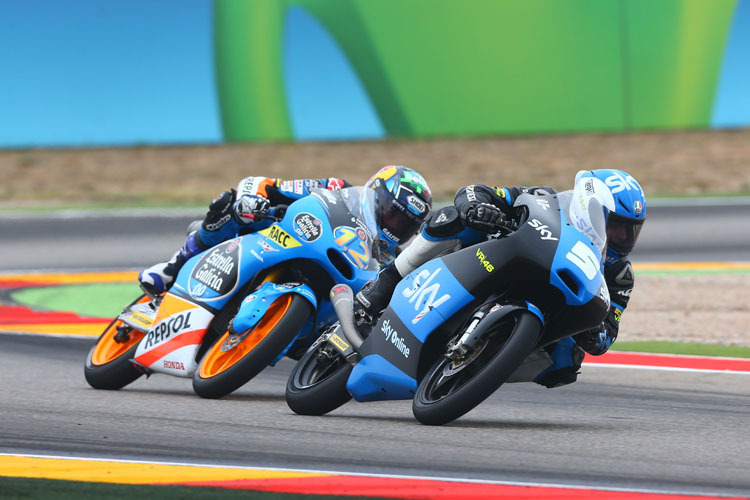 Romano Fenati startete 2014 in Aragón von Position 13 und sicherte sich den Sieg