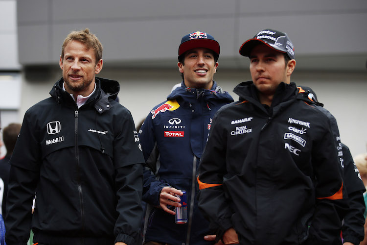 Button, Ricciardo und Pérez