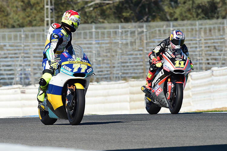 Dominique Aegerter und Sandro Cortese in Jerez