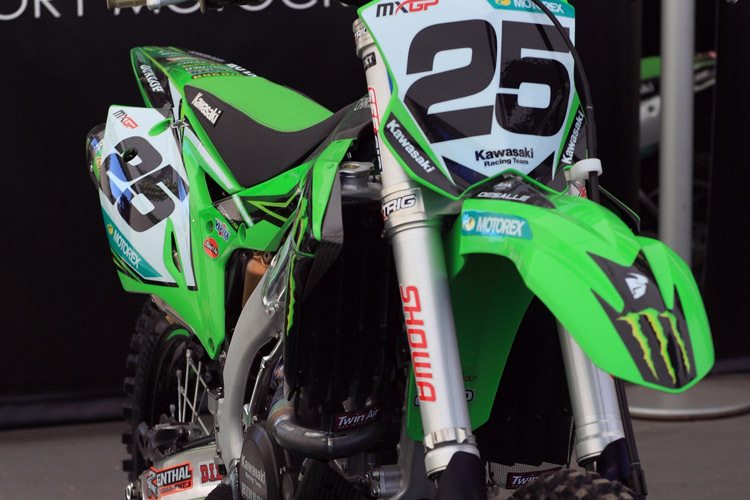 Die verwaiste Kawasaki von Clement Desalle in Teutschenthal 