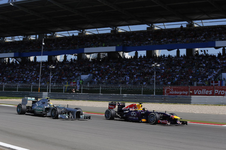 Lewis Hamilton gegen Sebastian Vettel auf dem Nürburgring 2013