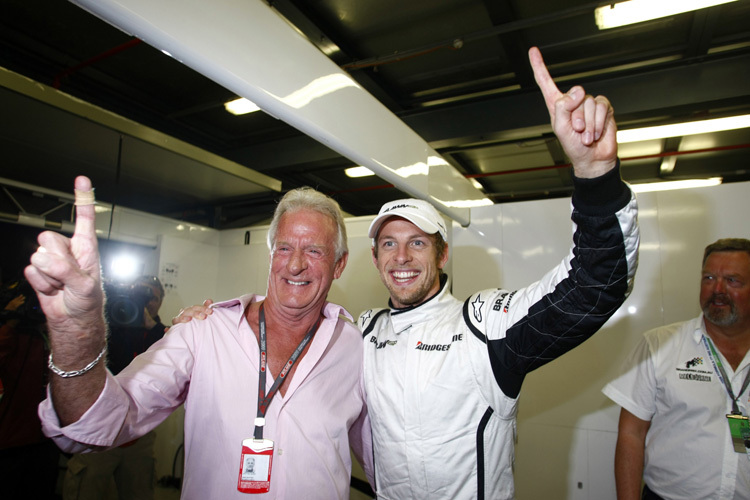 Jenson Button mit seinem Vater John.