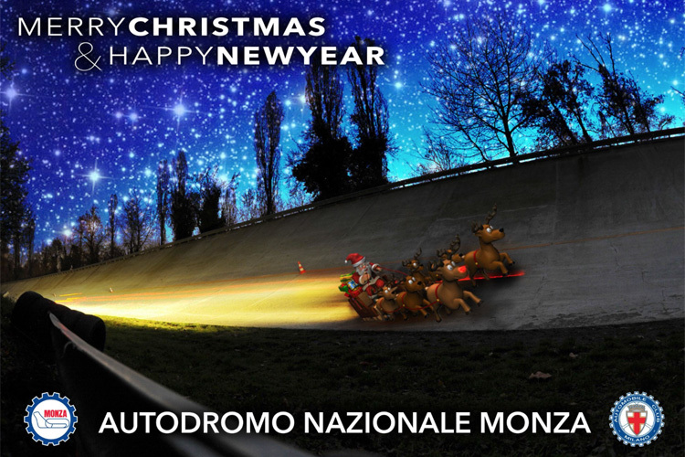 Der Weihnachtsmann in der Steilwand von Monza