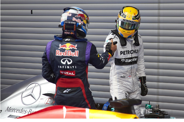 Sebastian Vettel und Lewis Hamilton