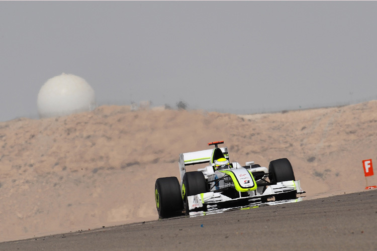 Jenson Button in der Mondlandschaft von Bahrain