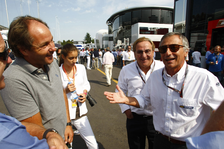 2009: Patrese (r., 57) mit Gerhard Berger